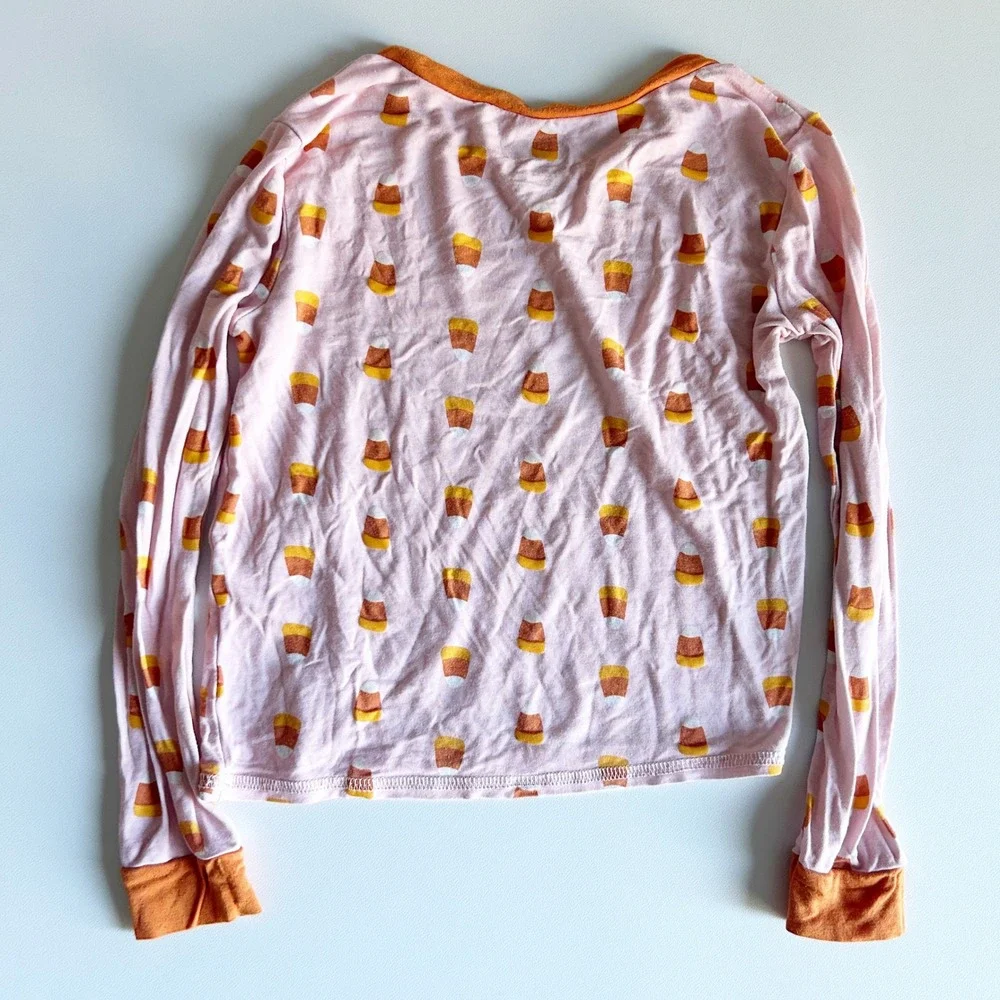 Mud Pie Kids Bamboo‎ Halloween Pajama Set Candy Corn Long Sleeve Pants Size 5T